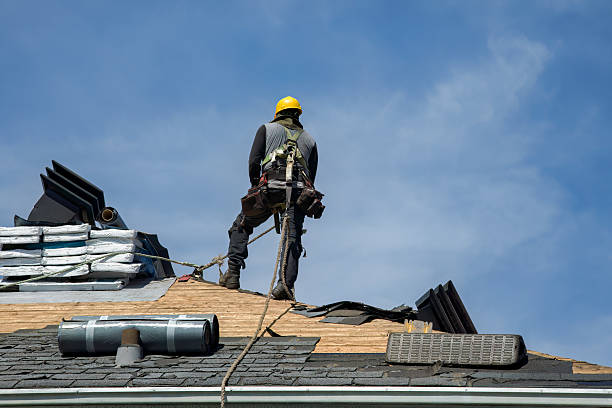Professional Gutter Installation technician working in Polk, NE
